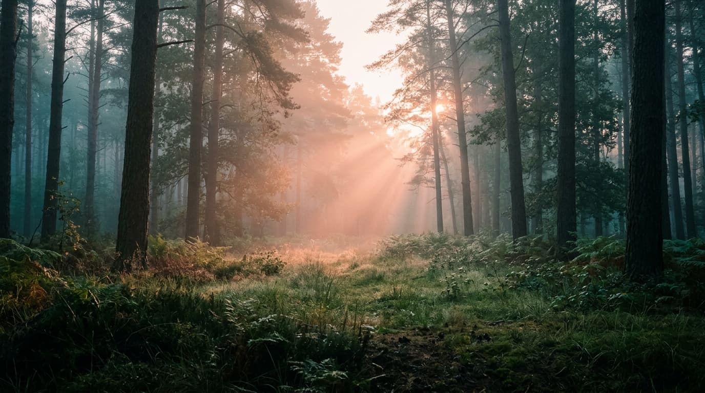 Lichtung im Morgenlicht
